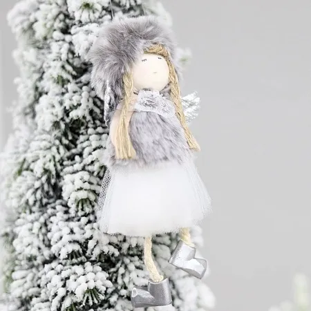 Новогоднее украшение рождественский ангел Бэгис,белый