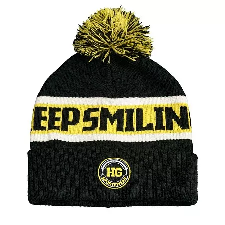 Образец вязанная шапка с помпоном и отворотом, двойная, 100% аркил