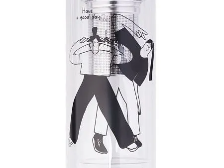 Стеклянная термобутылка Glassir, 500мл, с круговой трафаретной печатью