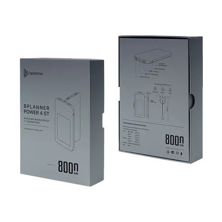 Внешний аккумулятор с подсветкой Bplanner Power 4 ST, 8000 mAh
