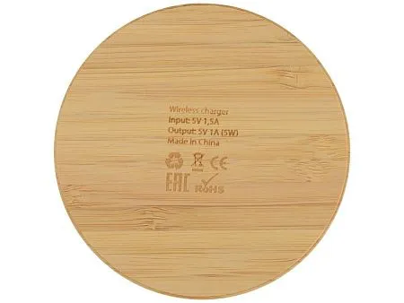 Беспроводное зарядное устройство из бамбука Cap