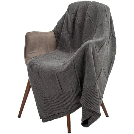 Плед Chess Queen, синий меланж