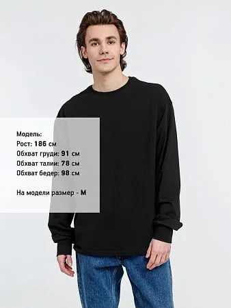 Футболка оверсайз унисекс с длинным рукавом Сity Sapiens, черная