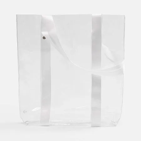 Шопер Clear Fest, ver.2, прозрачный с белыми ручками