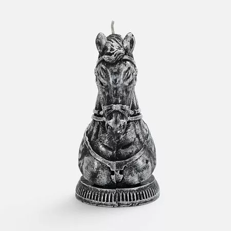 Свеча фигурная «Бюст лошади», серебристая