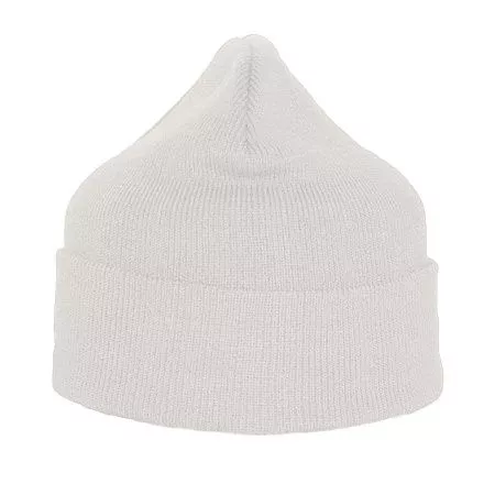 Шапка вязаная двойная "Essential", с отворотом, белый,100% акрил 