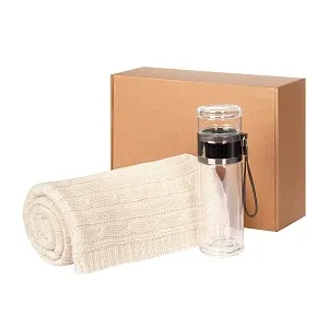 Подарочный набор Terso, Fado, красный (плед, термобутылка)