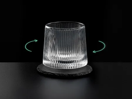 Вращающийся бокал для виски на сланцевом костере Ventura