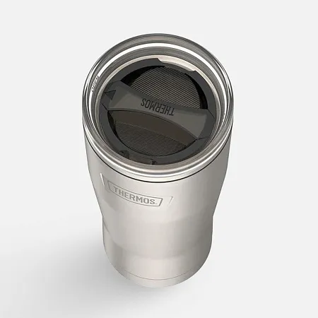 Термокружка Icon 710 с поворотной крышкой, серебристая (стальная)