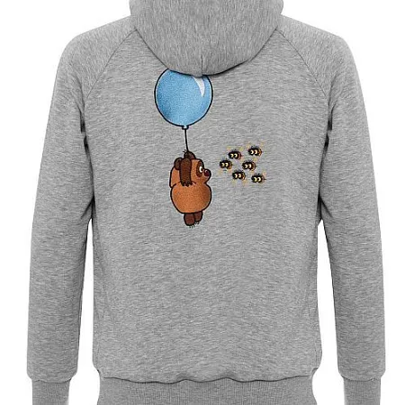 Толстовка с капюшоном Gourji "Винни-Пух" серая M