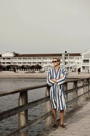 Халат VINGA Ornos из переработанного хлопка GRS, L/XL