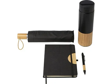 Подарочный набор Carmen с блокнотом А5, ручкой, бутылкой и зонтиком