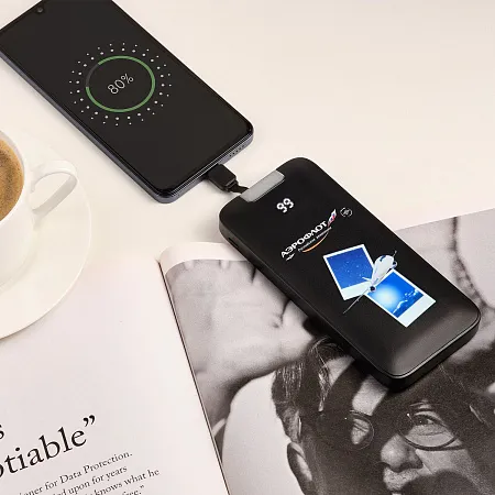 Внешний аккумулятор с подсветкой, Optima, 10000 mAh, черный