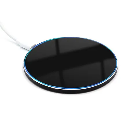 Беспроводное зарядное устройство Gravy с подсветкой и гравировкой, черный