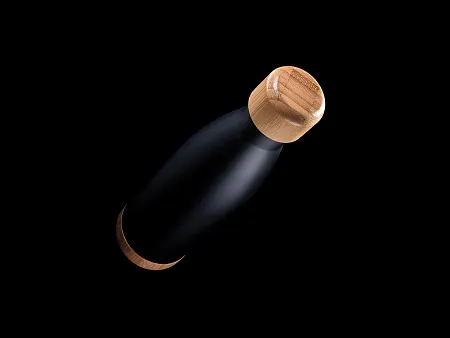 Вакуумная бутылка из нержавеющей стали и бамбука, 520 мл