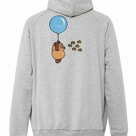 Толстовка на молнии Gourji "Винни-Пух" серая XXL