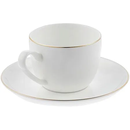 Кофейная пара Mansion Select, белая с золотистой отводкой