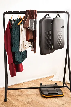 Чемодан складной Rollink Earth 55x40x20 см, 2 колеса, черный/зеленый