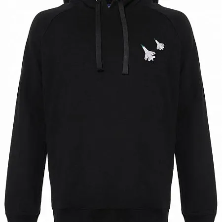 Толстовка с капюшоном Gourji "Над Спасской башней" черная M