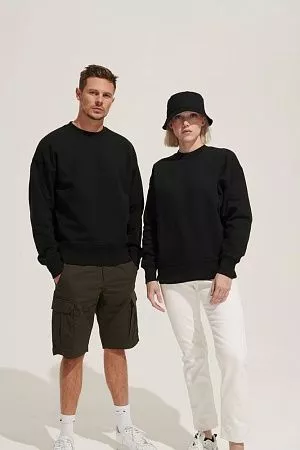 Свитшот оверсайз унисекс Authentic, серый меланж