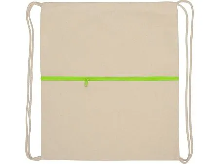 Рюкзак-мешок хлопковый Lark с цветной молнией