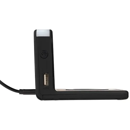 Часы настольные с беспроводным зарядным устройством Pitstop, черный