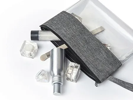 Прозрачная косметичка Leony из ПВХ и ткани