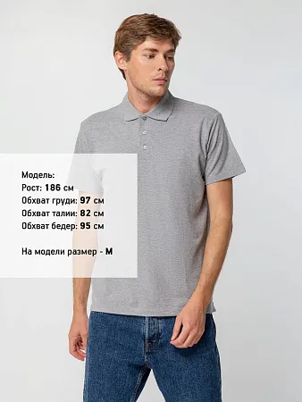 Рубашка поло мужская SPRING 210, серый меланж