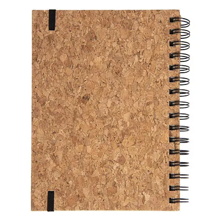Блокнот с обложкой из пробкового дерева XIANKEL на пружине, твердая обложка, черная резинка