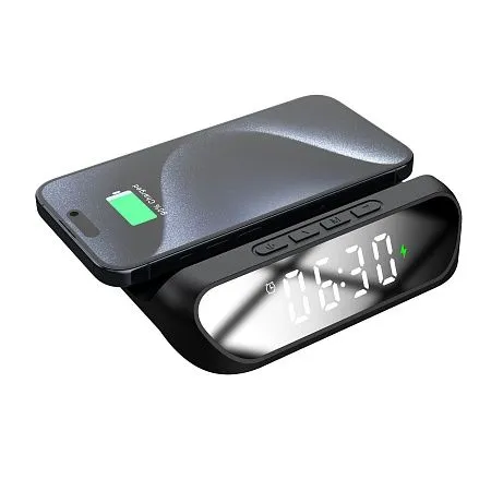 Часы с беспроводной зарядкой Drake, черный