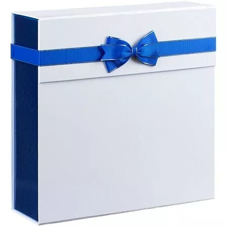 Коробка складная Gallant, L, белая с синим