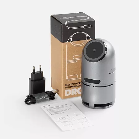 Bluetooth-колонка с беспроводной зарядкой Droid, серая