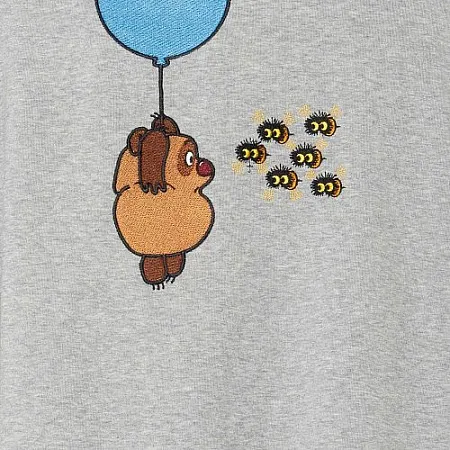 Толстовка на молнии Gourji "Винни-Пух" серая XXL