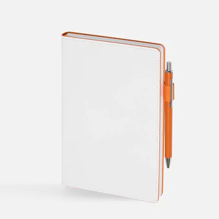 Ежедневник White Shall, недатированный, белый с бордовым