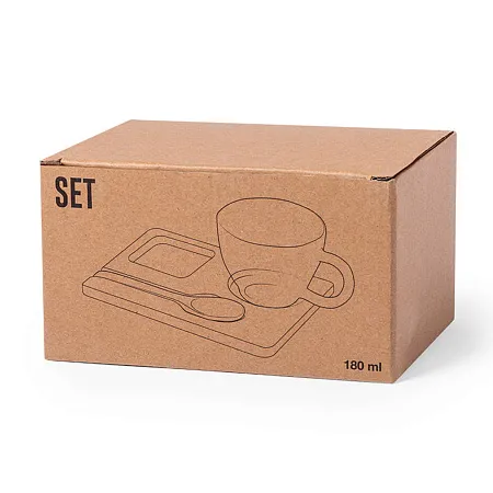 Набор MORKEL:чашка, ложка, подставка