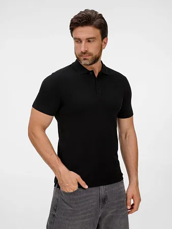 Рубашка поло унисекс Tervise, черная