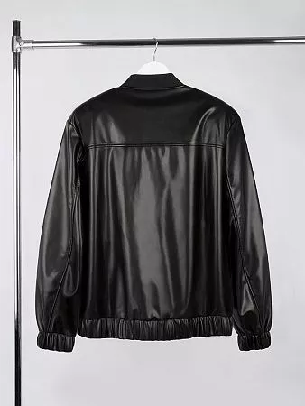 Бомбер из искусственной кожи Univer, черный