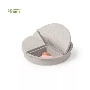 Таблетница BETURM, 3 отсека; d=7 см; пластик, бамбуковая стружка