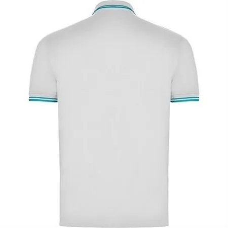 Футболка поло MONTREAL мужская, белый/бирюзовый
