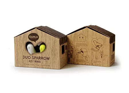 Держатель и брелок для ключей Duo Sparrow, белый