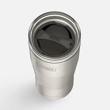 Термокружка Icon 710 с поворотной крышкой, серебристая (стальная)