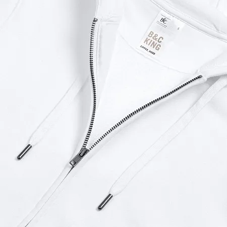 Толстовка с капюшоном на молнии унисекс King, белая