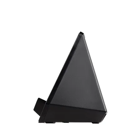 Настольные часы "Smart Pyramid" с bluetooth колонкой (3Вт) и беспроводным (15W) зарядным устройством, с подсветкой логотипа