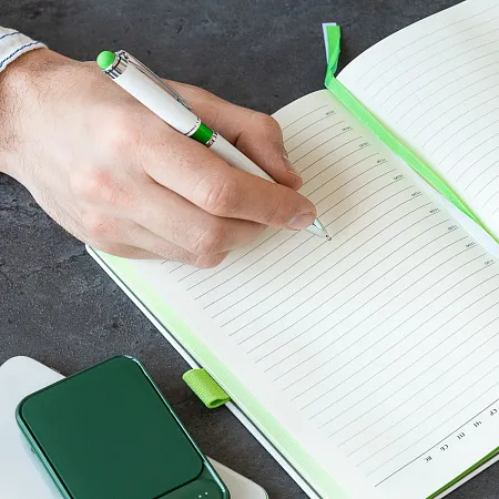 Ежедневник Portobello Trend, Arctic, недатированный, белый/зеленый