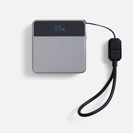 Внешний аккумулятор с беспроводной зарядкой Aura Power, серый