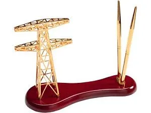 Настольный прибор «Энергия» золотистый/красное дерево 616729