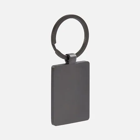 Брелок Gun Metal Leather Rectangle, графитовый