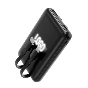 Внешний аккумулятор Eron с подсветкой гравировки, 5000 mAh, чёрный/синий