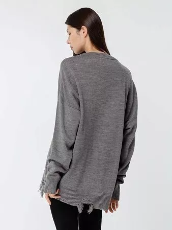 Джемпер оверсайз унисекс Grunge в сумке, серый