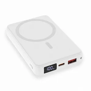 Магнитный внешний аккумулятор Quantum с беспроводной зарядкой (15W), 10000 Mah, черный